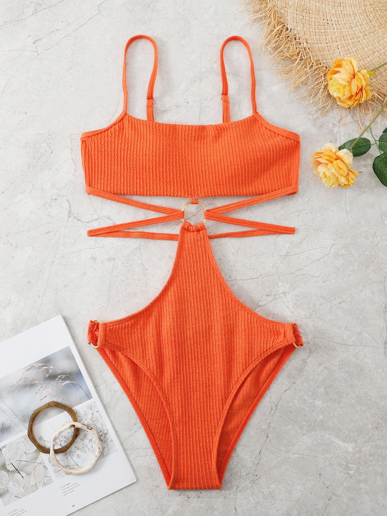 Stylish Cut-Out One-Piece Swimsuit