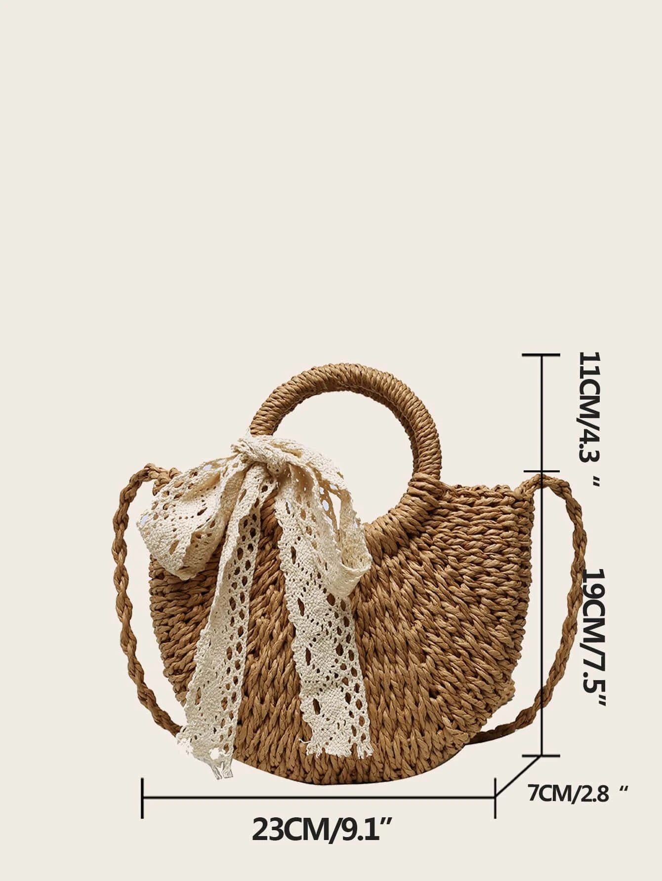 Summer Chic Straw Tote with Scarf - Tropical Tide