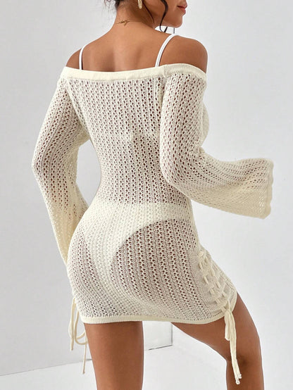 Off-Shoulder Knot Cover-Up Dress