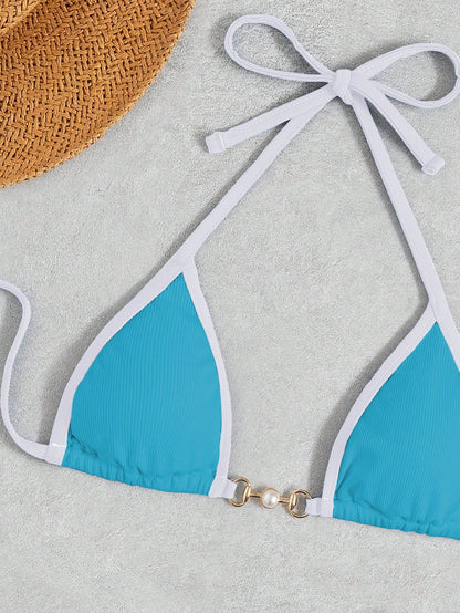 Aegean Radiance Color Block Bikini - Tropical Tide