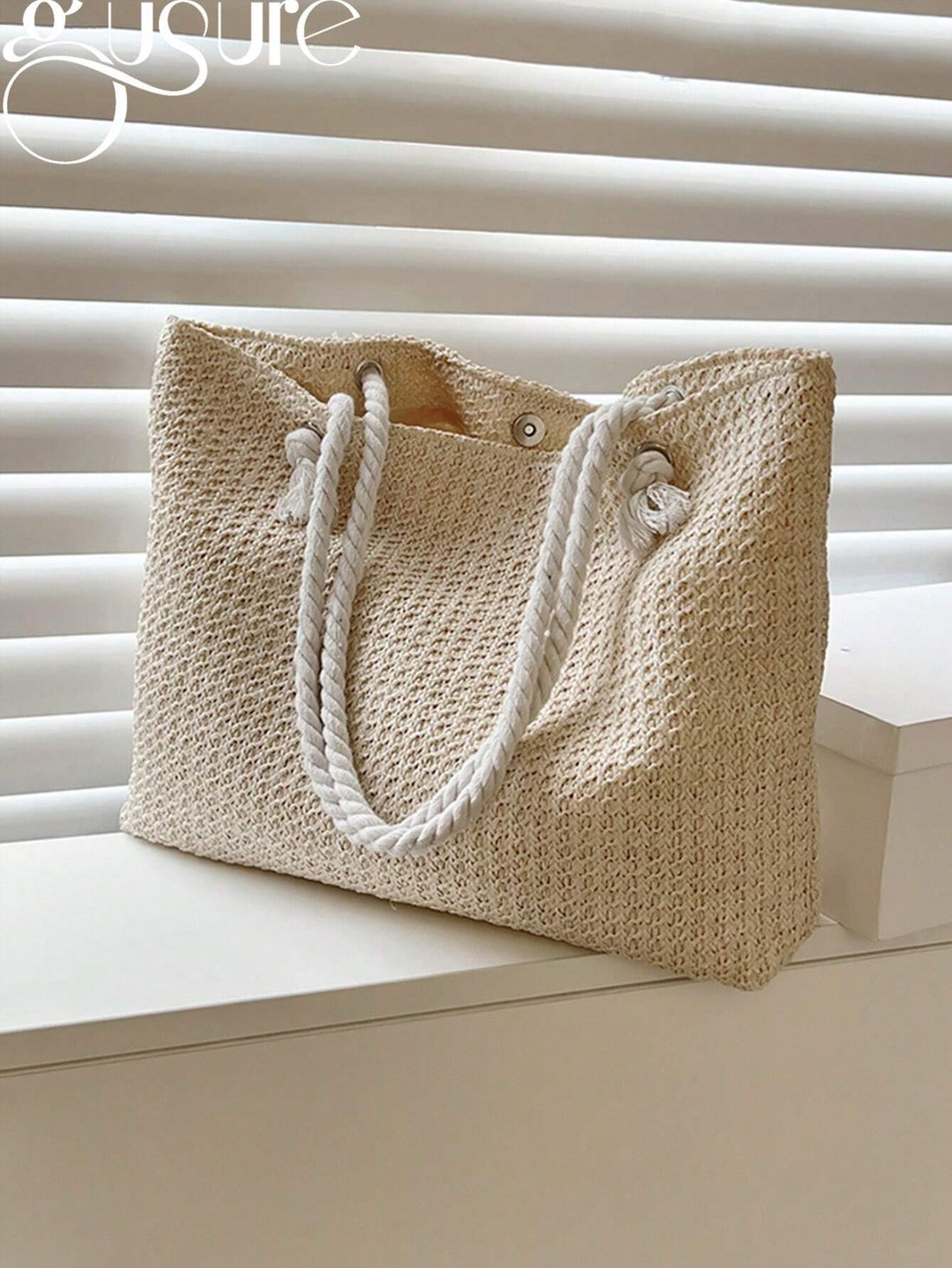 Summer Essential Straw Tote Bag - Tropical Tide