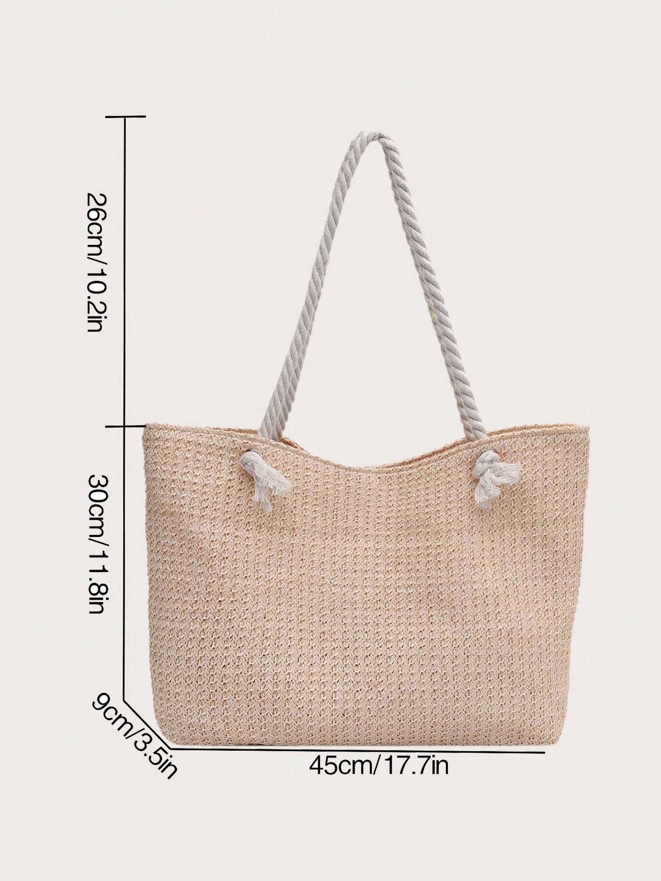 Summer Essential Straw Tote Bag - Tropical Tide