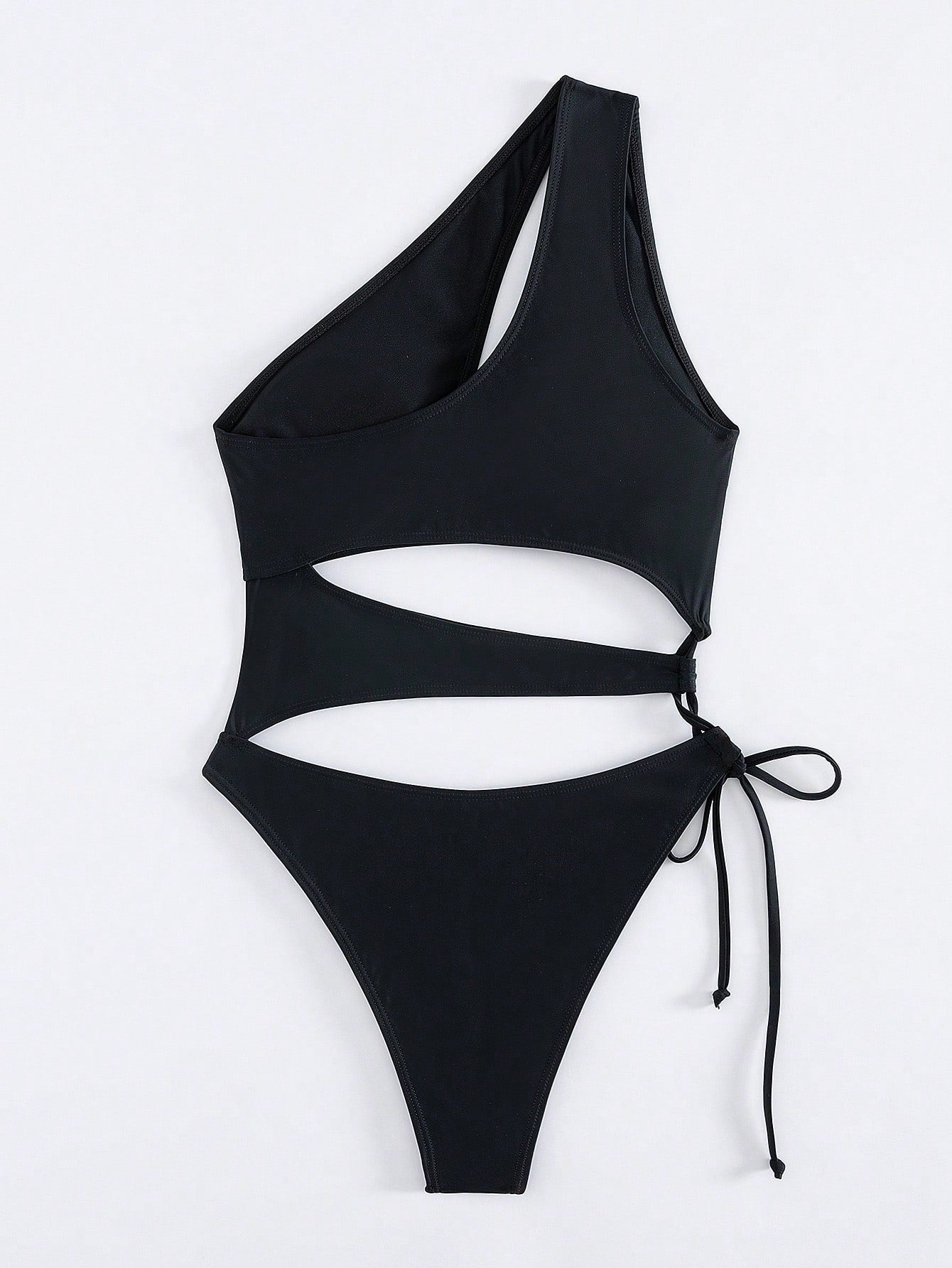 One-Shoulder Hollow-Out Swimsuit - Tropical Tide