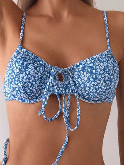 Ditsy Floral Print Bikini Set