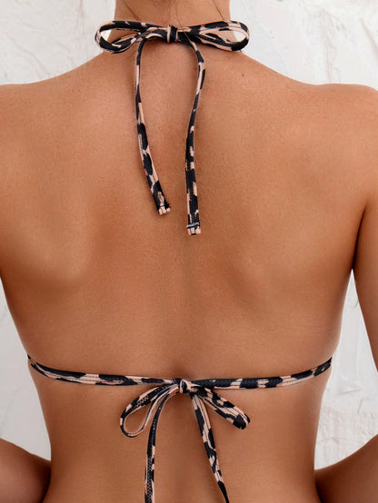 Leopard Print Triangle Bikini